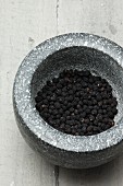Tasmanian pepper in a mortar