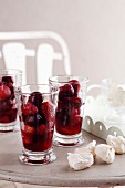 Red Fruit Salad - Strawberries, Raspberries, Cherries, Meringues