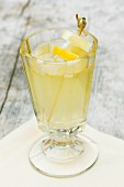 Lemonade made with dandelions, lemons and mineral water