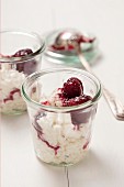 Rice pudding with cherries