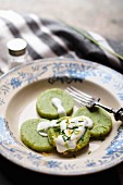 Pea gnocchi with sour cream and chives