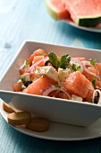 Summer salad with watermelon and feta