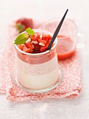Panna cotta strawberry dessert