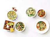 Six different chicken soups from one basic recipe