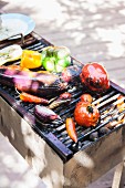 Vegetables on a barbecue