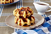 Waffles with maple syrup