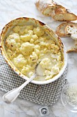 Cauliflower cheese and crusty baguette