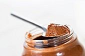 Chocolate spread on a spoon