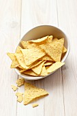 Tortilla chips in a small bowl