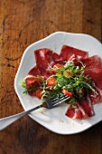 Carpaccio of Grisons air-dried beef with rocket