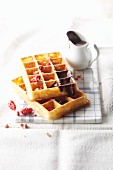 Gaufre lyonnaise (waffle with chocolate sauce, France)