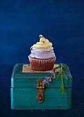 Lavender Cupcake with Vanilla Lemon Marshmallow Topping
