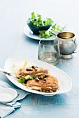 Stuffed veal schnitzel with capers