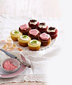 Red Velvet cupcakes, Marble Deluxe cupcakes, pineapple, lime and coconut cupcakes