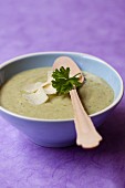 Cream of courgette soup with parmesan