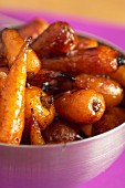 Glazed carrots in a bowl