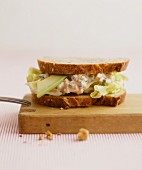 Sandwich with avocado and egg salad