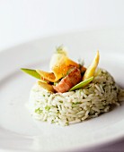 Herbed rice with vegetables and prawns