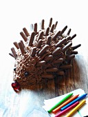 A chocolate hedgehog for a child's party