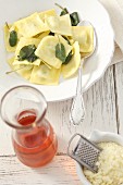 Ravioli with sage and cheese