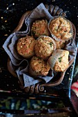 Muffins with cheese and herbs