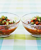 Gazpacho with tomatoes and cucumber