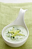 Bowl of Chilled Cucumber Soup with Mint