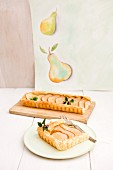A puff pastry tart with pears