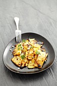 Grilled squash with balsamic vinegar and parsley