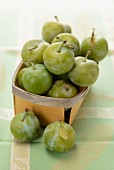 Greengages in a punnet