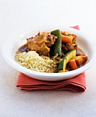 Chicken and vegetable tagine with couscous