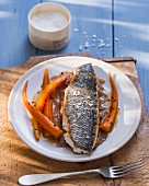 Bass fillet with carrots