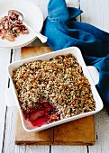 Pear and rhubarb crumble