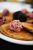 Blue Corn and Buckwheat Pancakes with Blackberry Butter