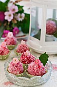 Rose and coconut truffles