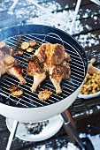 Winter barbecue chicken with lime and oriental spices
