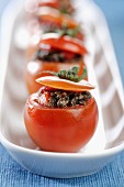 Tomatoes filled with tapenade