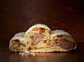 Savoury Stollen (traditional German Christmas cake) with bacon and squash