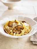 Fettuccine with porcini mushroom sauce