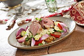 Couscous with vegetables and pork tenderloin