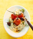 Risoni with oven-roasted tomatoes and olives