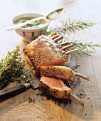 Rack of lamb with thyme and rosemary