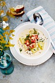 Lobster and potato soup with dill