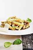 Penne with walnut pesto and parmesan
