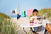 Mother and daughter on the beach, Oland, Sweden