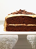 Chocolate and carrot cake with grated chocolate