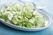 Cucumber salad with feta and sesame seeds
