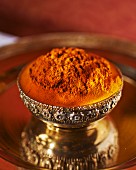 Turmeric in a silver dish (India)