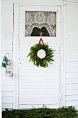 Wreath on front door