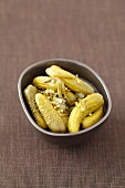 Pickled gherkins with curry flavourings